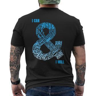 Blue Can & Will Blue Color Graphic Men's T-shirt Back Print - Thegiftio UK