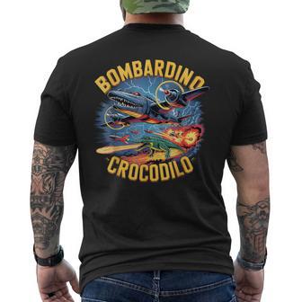 Bombardino Crocodilo Italian Brainrot メンズTシャツ バックプリント - Kawaiitshirt