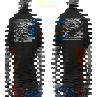 Bombardiro Crocodilo Brain Rot Gen Alpha Meme メンズTシャツ バックプリント - Kawaiitshirt