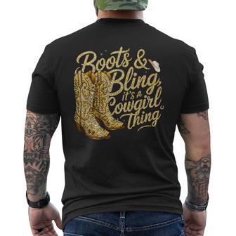 Boots And Bling It's A Cowgirl Thing Western Rodeo Cowgirls Men's T-shirt Back Print - Thegiftio UK