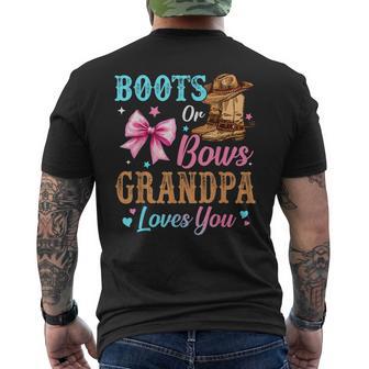 Boots Or Bows Grandpa Loves You Gender Reveal Family Men's T-shirt Back Print - Thegiftio UK