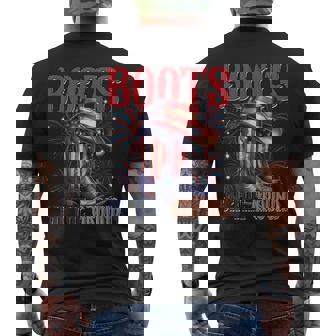 Boots On The Ground 4Th Of July Western Flag Cowgirl Men's T-shirt Back Print | Mazezy