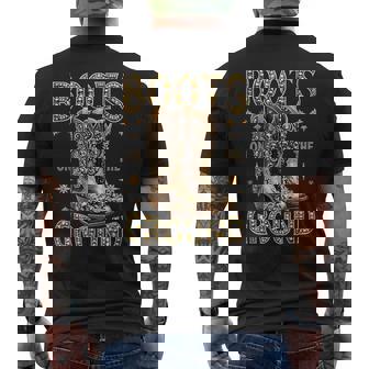 Boots On The Ground Black Cowgirl Western Where Them Fans At Men's T-shirt Back Print - Monsterry