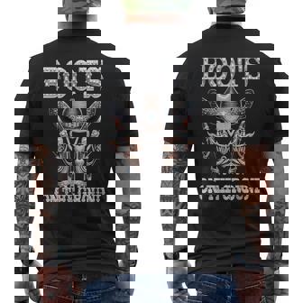 Boots On The Ground Black Cowgirl Western Where Them Fans Men's T-shirt Back Print - Thegiftio