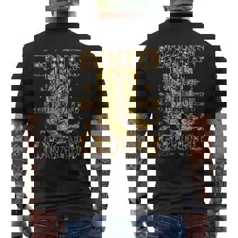 Boots On The Ground Boot Cowboy Western Men's T-shirt Back Print - Thegiftio