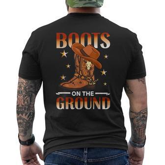 Boots On The Ground Cowboy Country Western Men's T-shirt Back Print - Thegiftio UK
