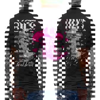 Boots On The Ground Cowboy Cowgirl Western Linedance Men's T-shirt Back Print - Monsterry