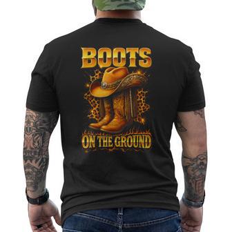 Boots On The Ground Cowboy Hat Rodeo Boots Men's T-shirt Back Print - Thegiftio UK