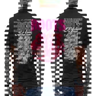 Boots On The Ground Cowgirl Linedance Boot Cowboy Western Men's T-shirt Back Print - Monsterry