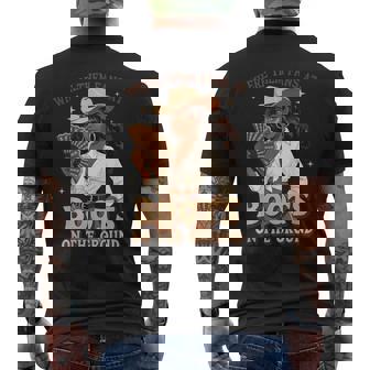 Boots On The Ground Where Them Fans At Black Cowgirl Men's T-shirt Back Print - Thegiftio
