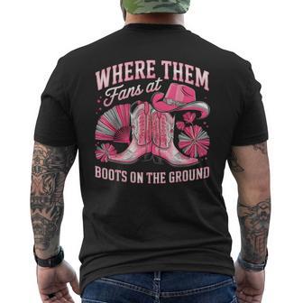 Boots On The Ground Where Them Fans At Men's T-shirt Back Print - Thegiftio UK