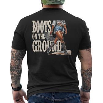 Boots On The Ground Men's T-shirt Back Print - Thegiftio UK