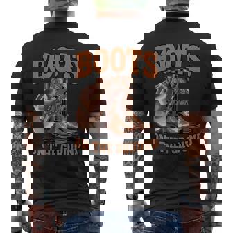 Boots On The Ground Western Cowgirl Rodeo Style Men's T-shirt Back Print | Mazezy