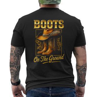 Boots On The Ground Western Style Men's T-shirt Back Print - Thegiftio UK