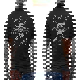Boussole Flèche Icône Montagnes Chasse Randonnée Camping Extérieur T-shirt imprimé au dos - Cadeauxyz