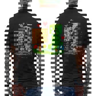 Boy Dad Best Dad Ever Father's Day Video Game Pixel Men's T-shirt Back Print - Thegiftio UK
