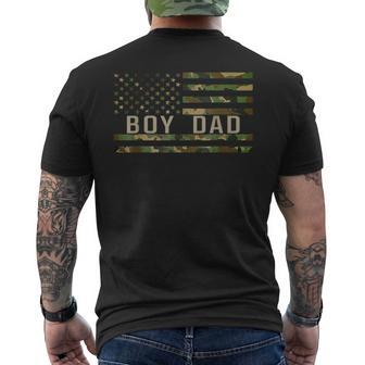 Boy Dad Proud Dad Of Boy Fathers Day For Dad Us Flag Men's T-shirt Back Print - Thegiftio UK