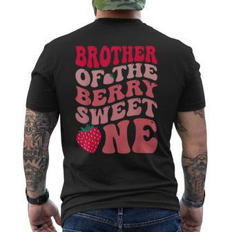 Brother Of The Berry Sweet One Strawberry First Birthday Men's T-shirt Back Print - Thegiftio UK