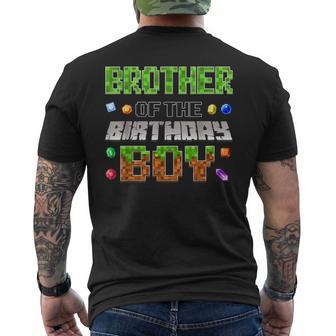 Brother Of The Birthday Boy Game Pixel Number Birthday Party Men's T-shirt Back Print - Thegiftio UK