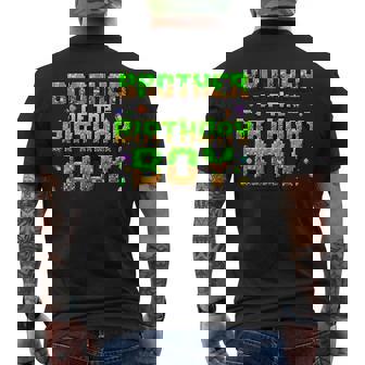 Brother Of The Birthday Boy Matching Pixel Family Bday Men's T-shirt Back Print - Thegiftio UK