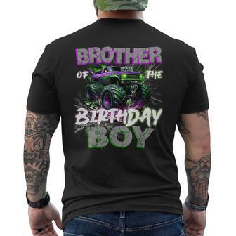 Brother Of The Birthday Monster Truck Family Matching Party Men's T-shirt Back Print - Thegiftio UK
