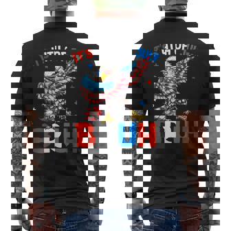 Bruh 4Th Of July Boys Dab Bald Eagle American Flag Men's T-shirt Back Print | Mazezy