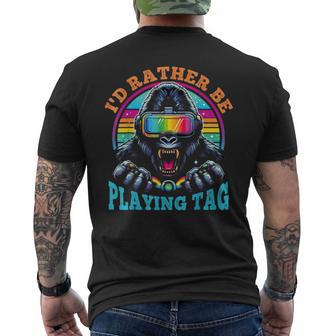 Bruh I'd Rather Be Playing Boys Adult Man Birthday Gorilla Men's T-shirt Back Print - Thegiftio UK