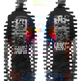 Bruh I'd Rather Be Playing Boys Adult Man Birthday Gorilla Men's T-shirt Back Print | Seseable CA