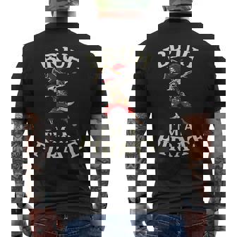 Bruh Pirate Lazy Dabbing Skull Costume Pretend I'm A Pirate Men's T-shirt Back Print | Mazezy