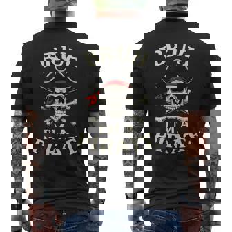 Bruh Pirate Lazy Skull Bandana Costume Pretend I'm A Pirate Men's T-shirt Back Print - Monsterry