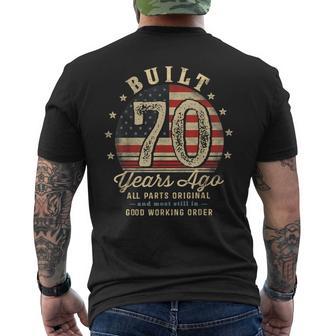 Built 70 Years Ago 70Th Birthday Usa Flag Men's T-shirt Back Print - Thegiftio UK