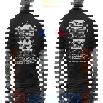 Bulldog 4Th Of July Merica Patriotic Dog Men's T-shirt Back Print - Thegiftio