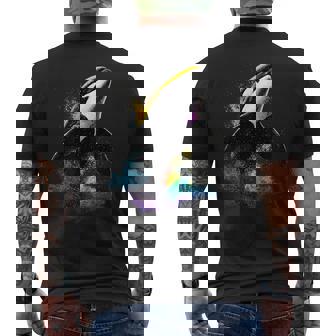 Buntes Orca Portrait Illustration Orca T-Shirt mit Rückendruck - Geschenkecke