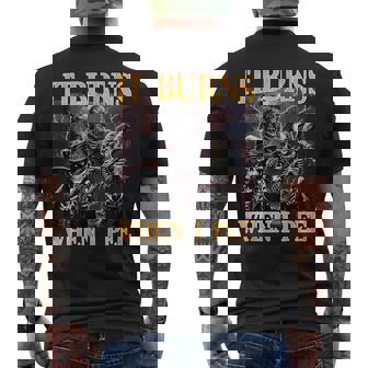 It Burns When I Pee Hard Skeleton Meme Men's T-shirt Back Print - Thegiftio UK