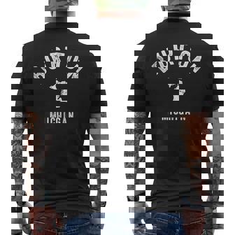 Burton Michigan Miintage 70S アスレチックスポーツデザイン メンズTシャツ バックプリント - Kawaiitshirt