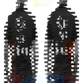 Caa Bien《サヴァビアン》【フランス語 文字】《白文字 ホワイト》メッセージ かわいい おしゃれ メンズTシャツ バックプリント - Kawaiitshirt