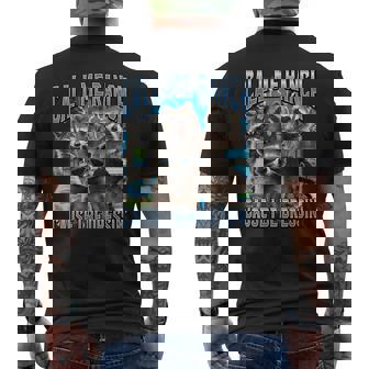 Call Me Ranch Cause I Be Dressing Raccoon Meme Men's T-shirt Back Print | Mazezy