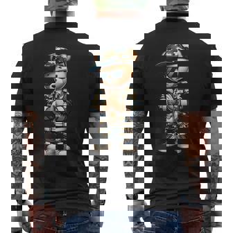 Camo Hip Hop Teddy Bear Camouflage Streetwear Boys Cool Men's T-shirt Back Print - Thegiftio UK
