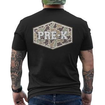 Camo Pre-K Boy Hello Pre K Students Teachers Men's T-shirt Back Print - Thegiftio UK