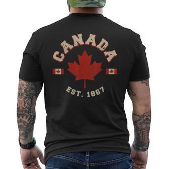 Canadian Flag Vintage Canada Men's T-shirt Back Print - Thegiftio UK