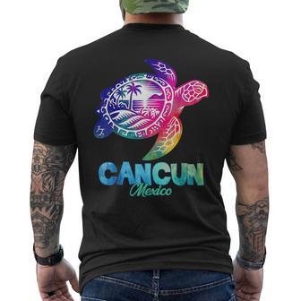Cancun Mexico Turtle Tie Dye Summer Vacation Souvenir Men's T-shirt Back Print - Thegiftio UK