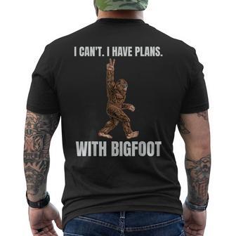 I Can't I Have Plans With Bigfoot Sasquatch Big Foot Men's T-shirt Back Print - Thegiftio UK