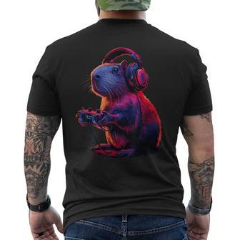 Capybara Video Games Capybara Retro Vintage Men's T-shirt Back Print - Thegiftio UK