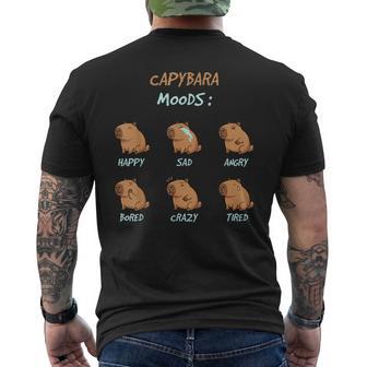 Capybara Moods Capybara Animal Owner Rodent Lover Capybaras Men's T-shirt Back Print - Thegiftio UK