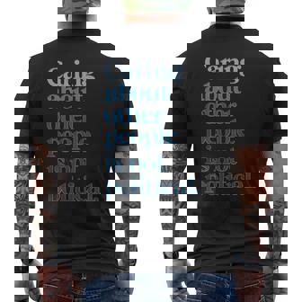 Caring About Other People Is Not Political Human Rights Men's T-shirt Back Print | Mazezy