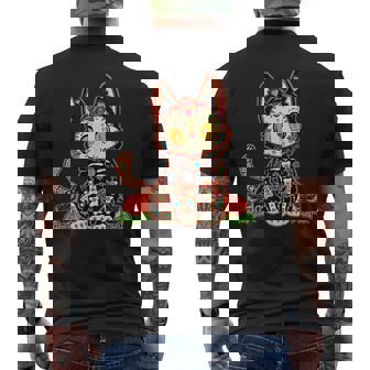 Cat Dia De Los Muertos Jour Du Crâne De Sucre El Gato Mort T-shirt imprimé au dos - Cadeauxyz