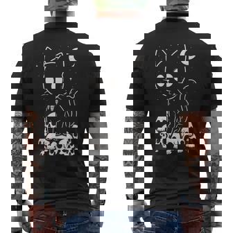 Cat Skulls Creepy Cute Kitty Goth Black Alt Alternative Men's T-shirt Back Print - Monsterry