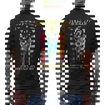 Catholic Jubilee 2025 Stained Glass Pilgrims Of Hope Men's T-shirt Back Print - Thegiftio