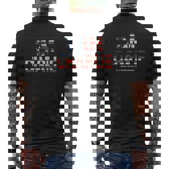 I Am Charlie A True American Hero Usa Flag Cutout Men's T-shirt Back Print | Mazezy