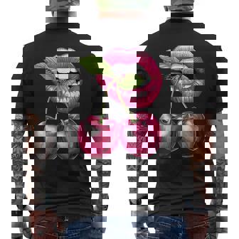 Cherry Lips Cherry Trendy T-Shirt mit Rückendruck - Seseable